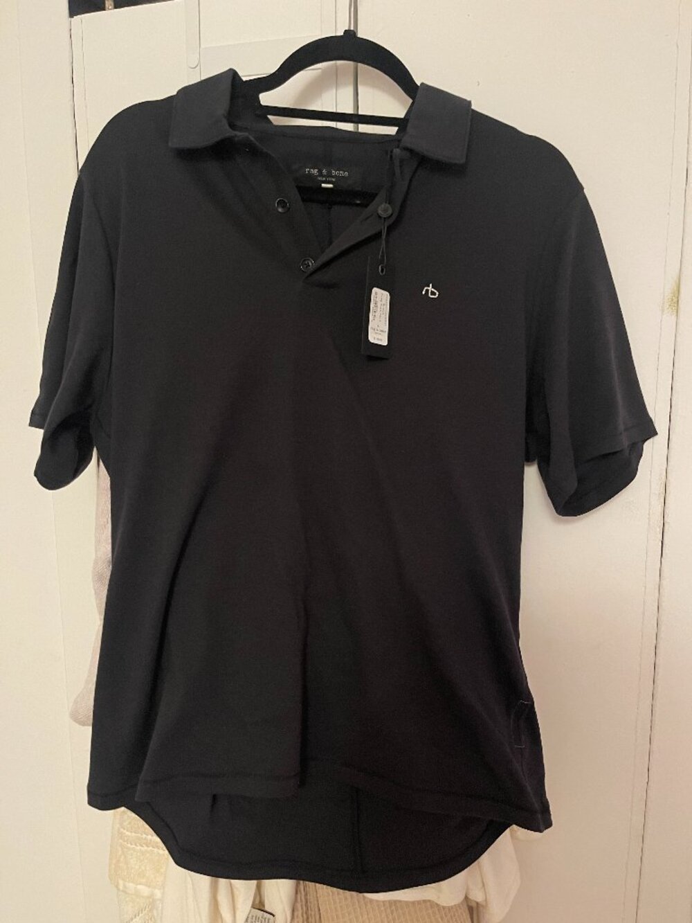 Rag & Bone Black Polo Shirt NWT Embroidered Logo